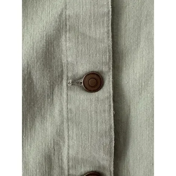 Christopher & Banks Women's Green Stretch Button Front Knee Length Skirt Size 4 - Picture 6 of 15